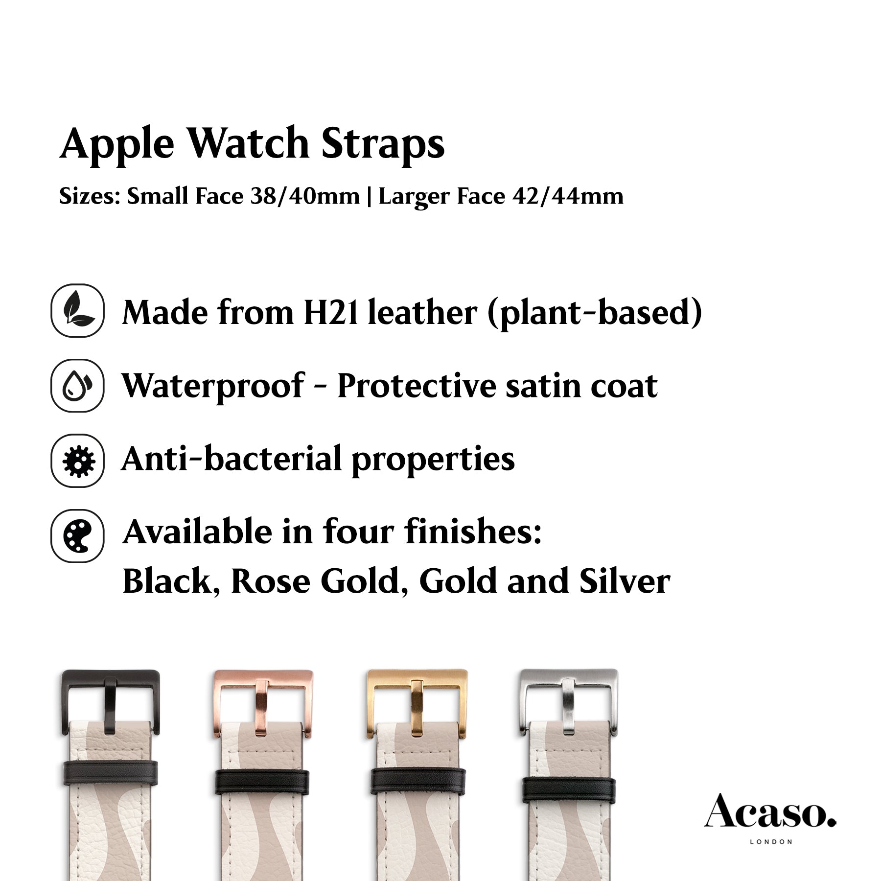 the apple watch strap features different types of buckles