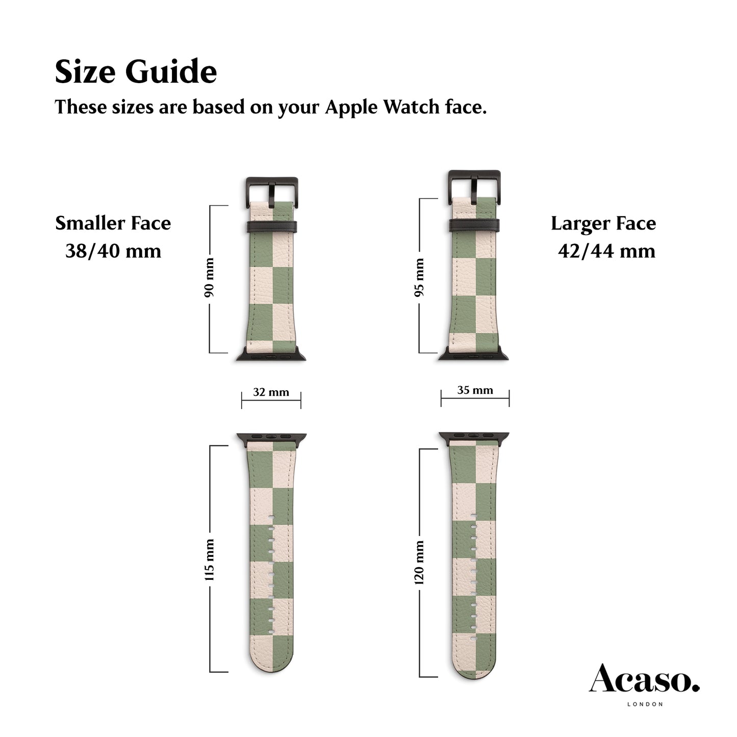 the size guide for the apple watch band