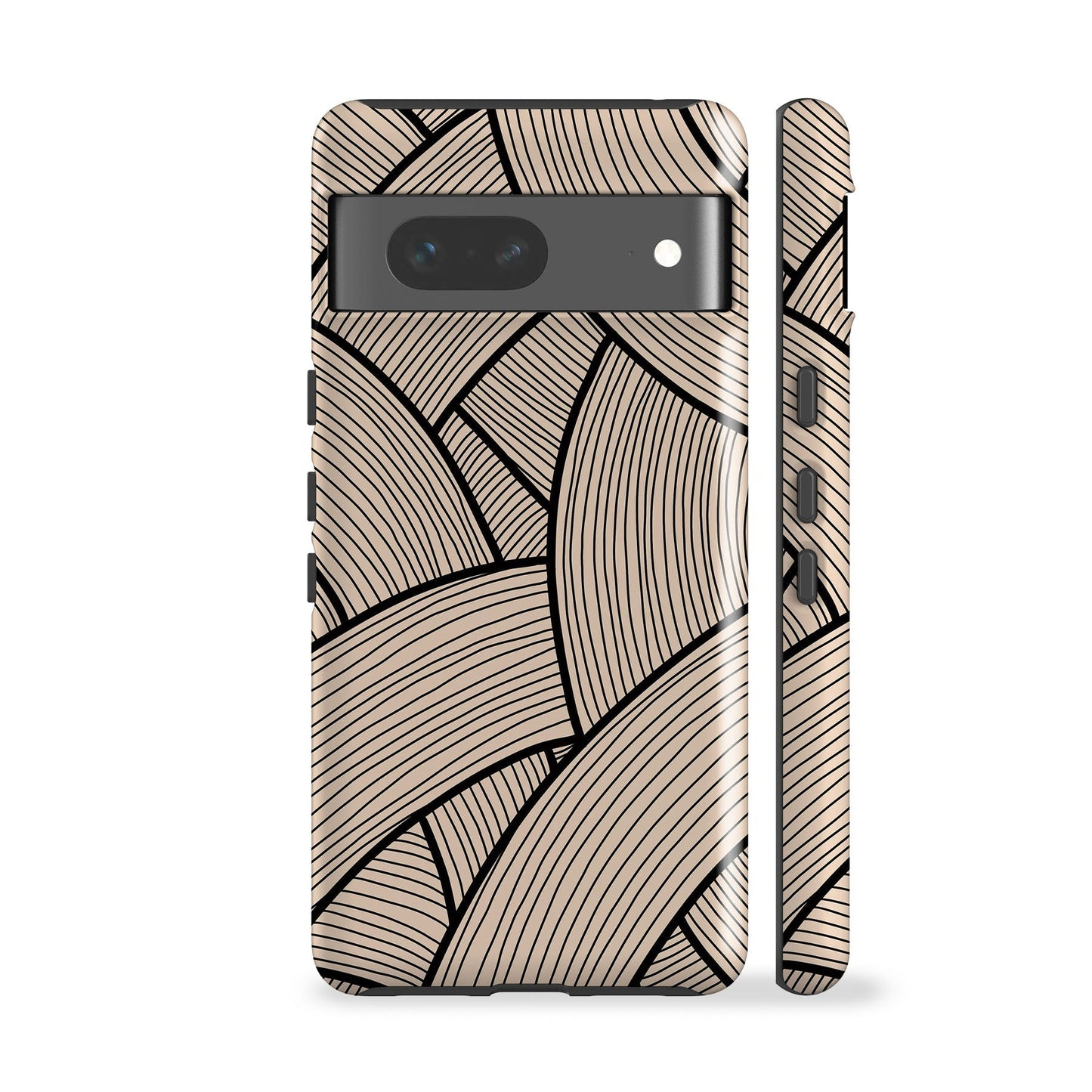 Japanese Line Art Beige Phone Case