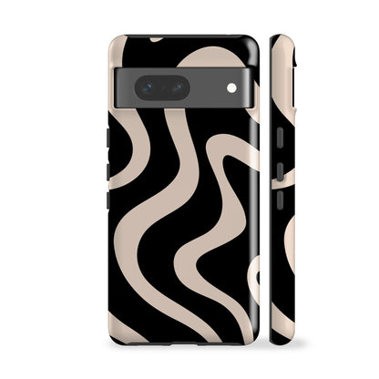 Minimal Wave Black Phone Case