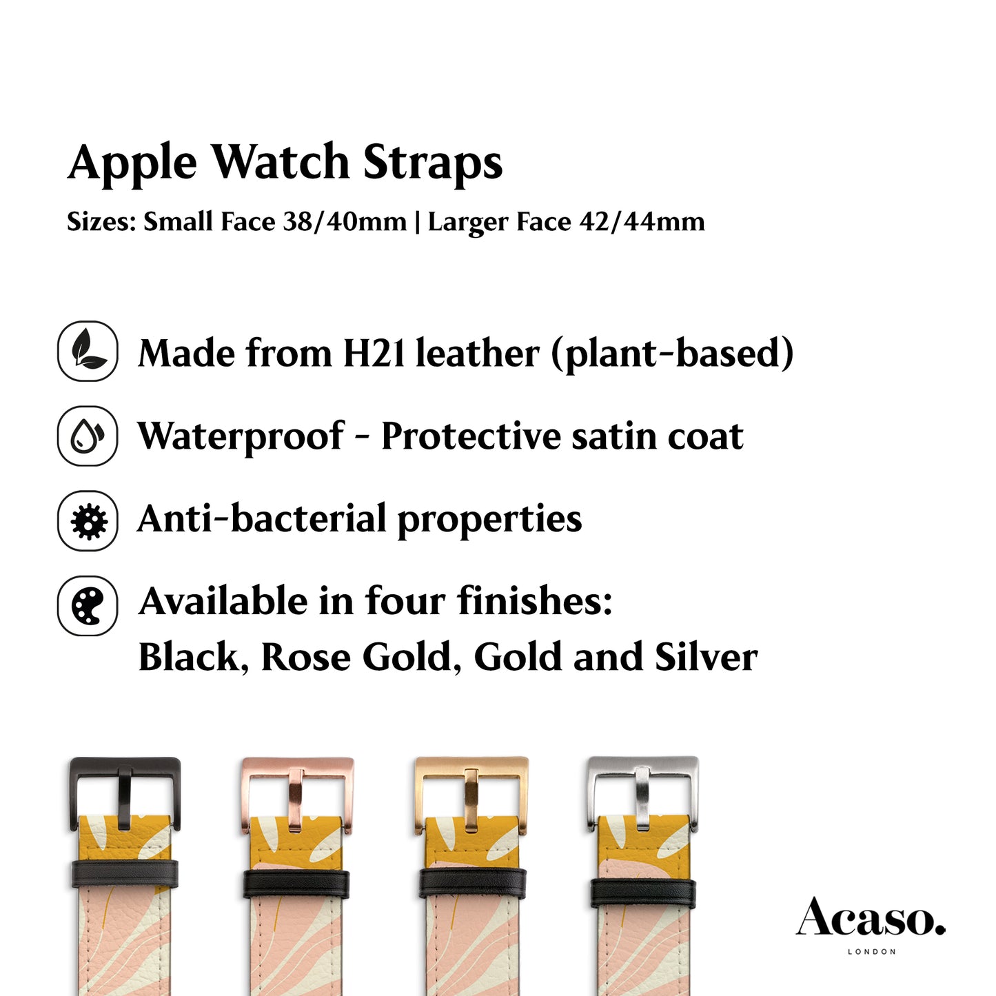 the apple watch strap features different patterns and colors