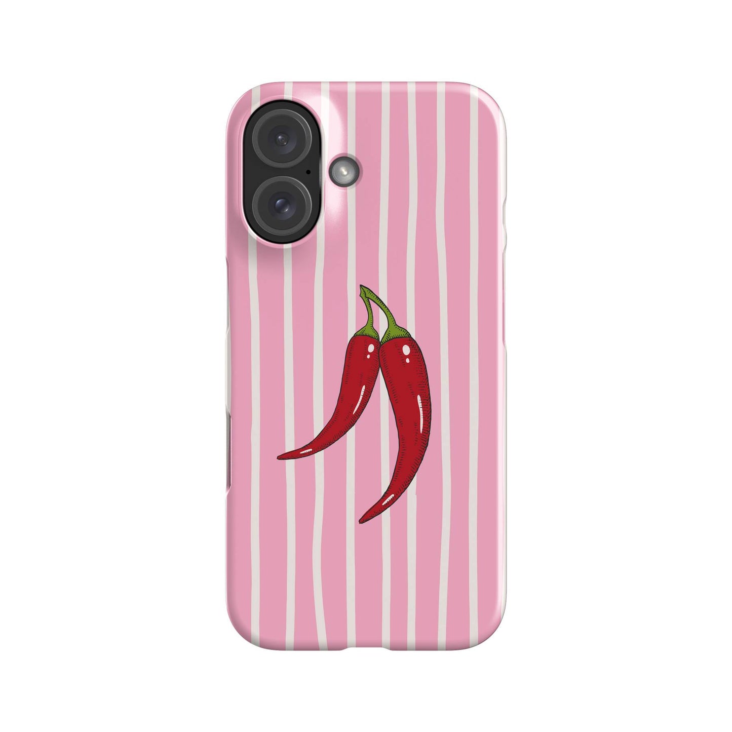 Striped Chilies Pink Phone Case