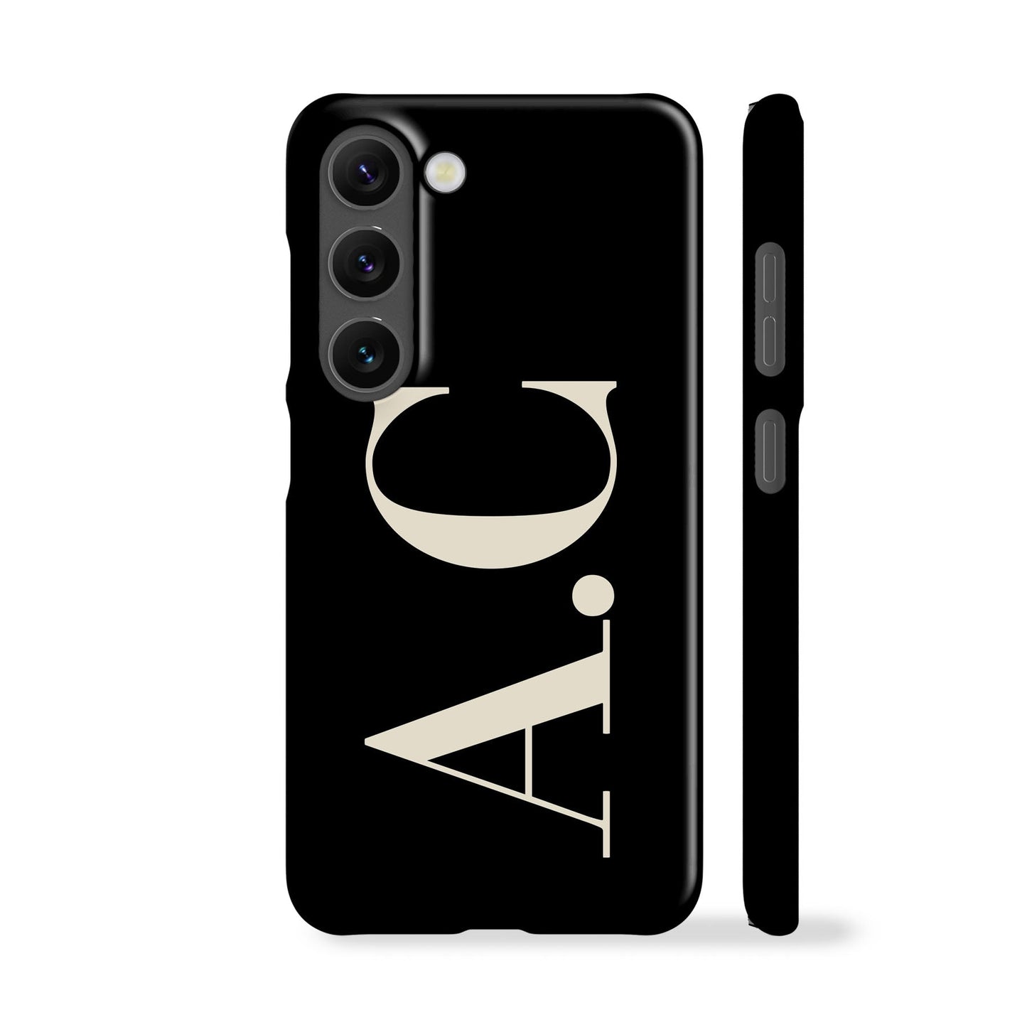 Custom Initials Black Phone Case