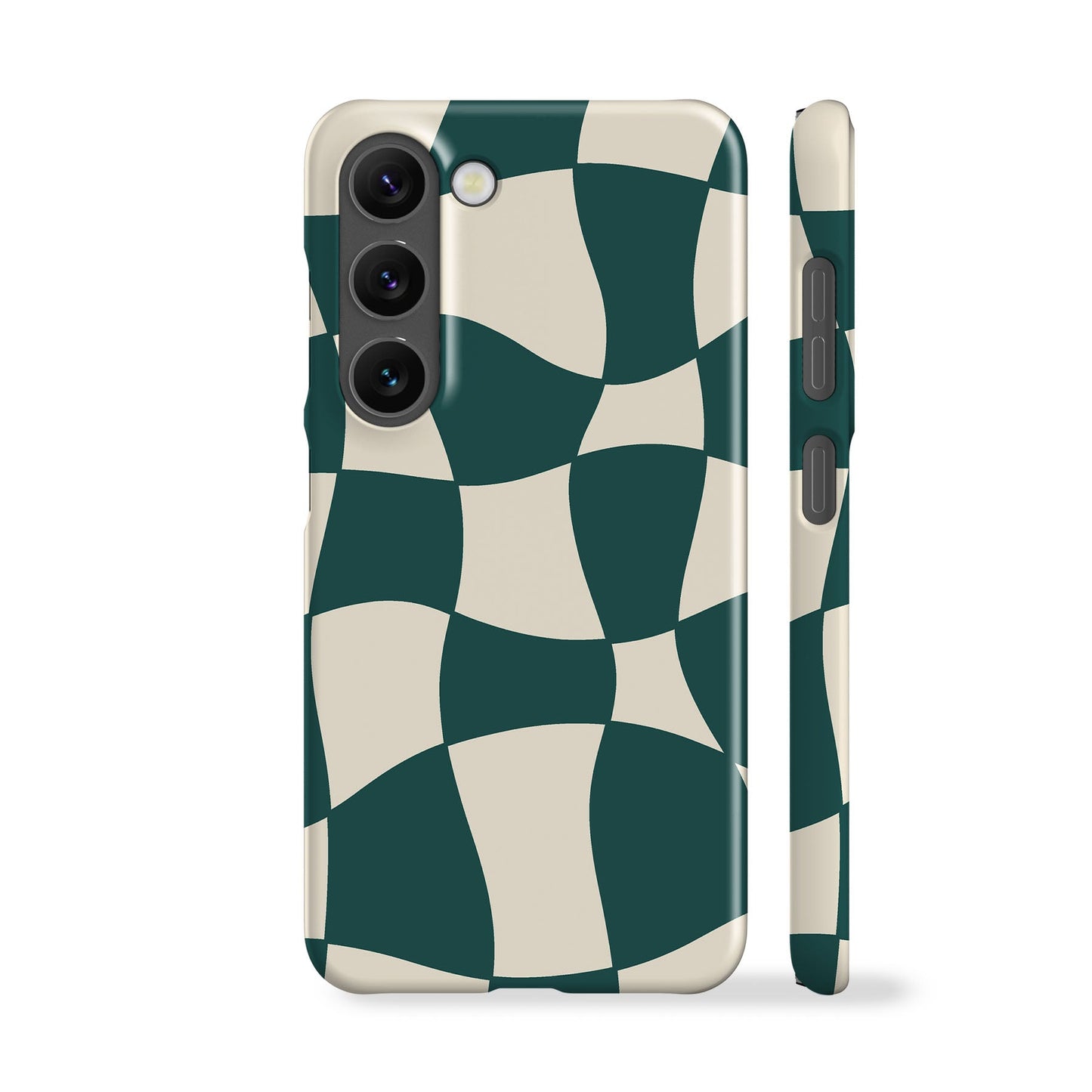 Wonky Checkers Teal Phone Case