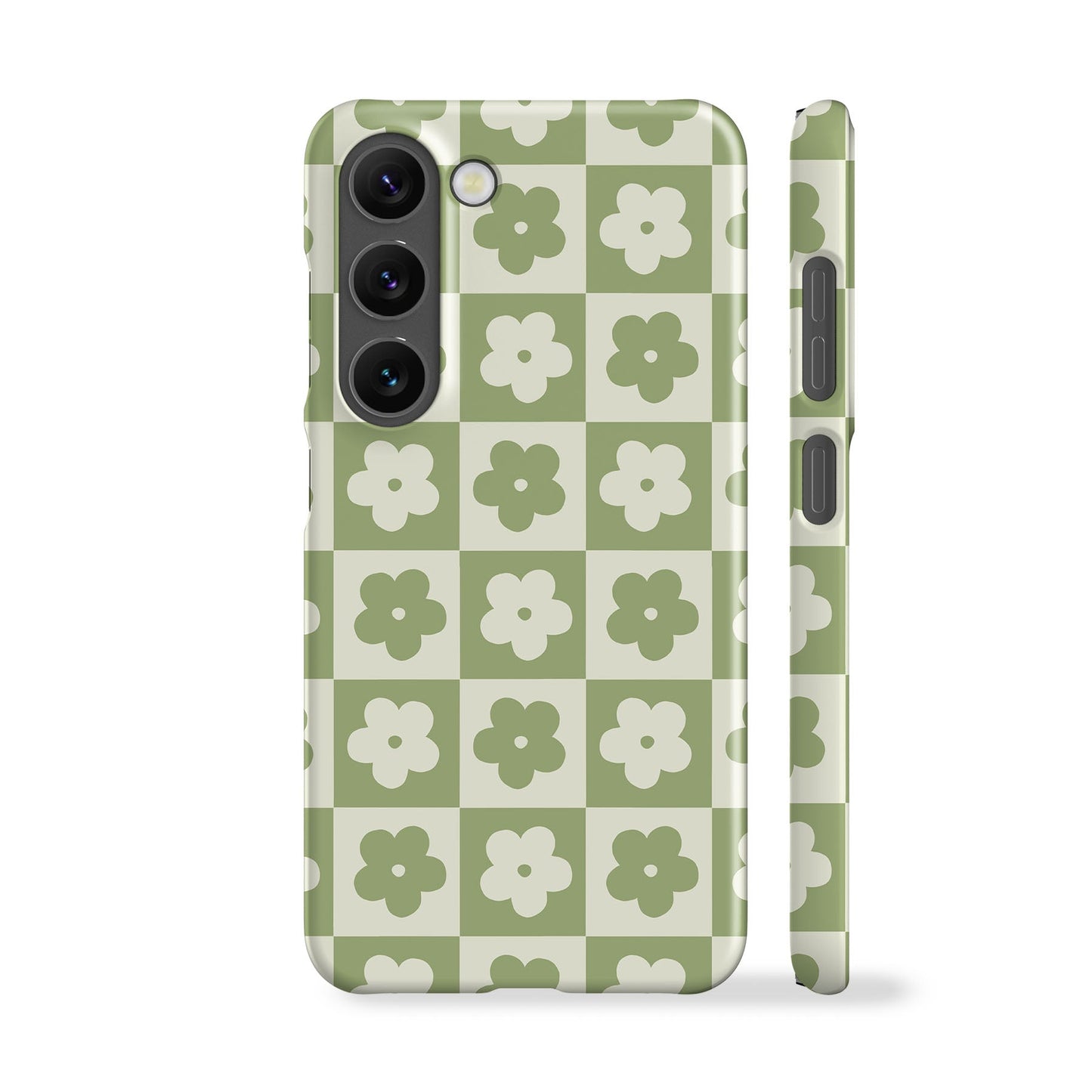 Flower Checkers Mint Phone Case