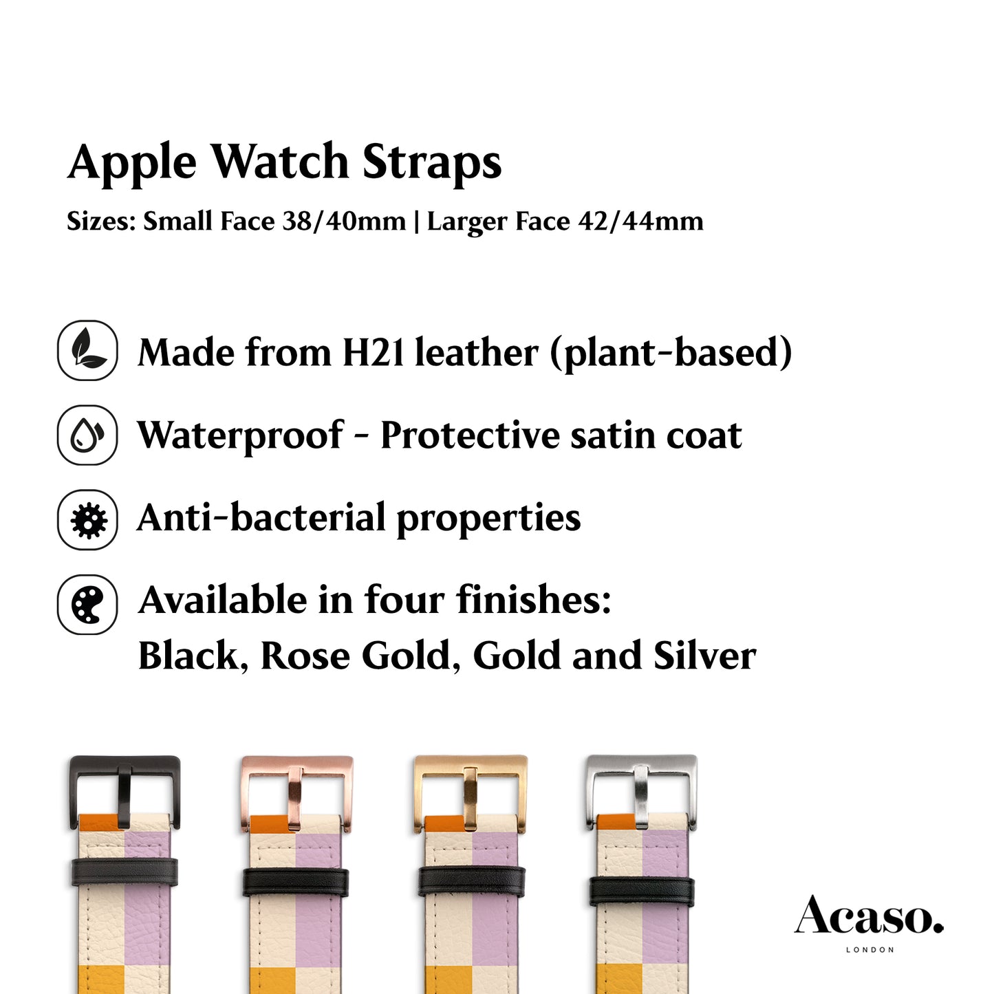 the apple watch straps are different colors and sizes