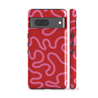 Swirl Lines Red Phone Case