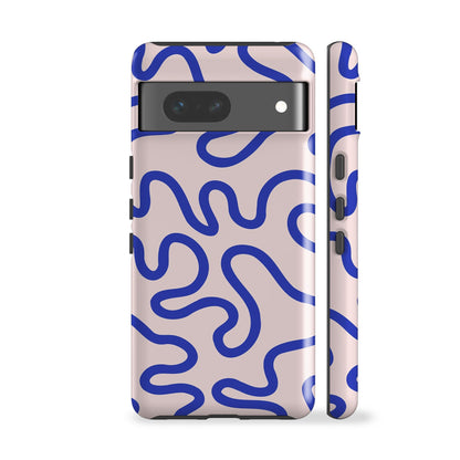 Swirl Lines Blue Phone Case