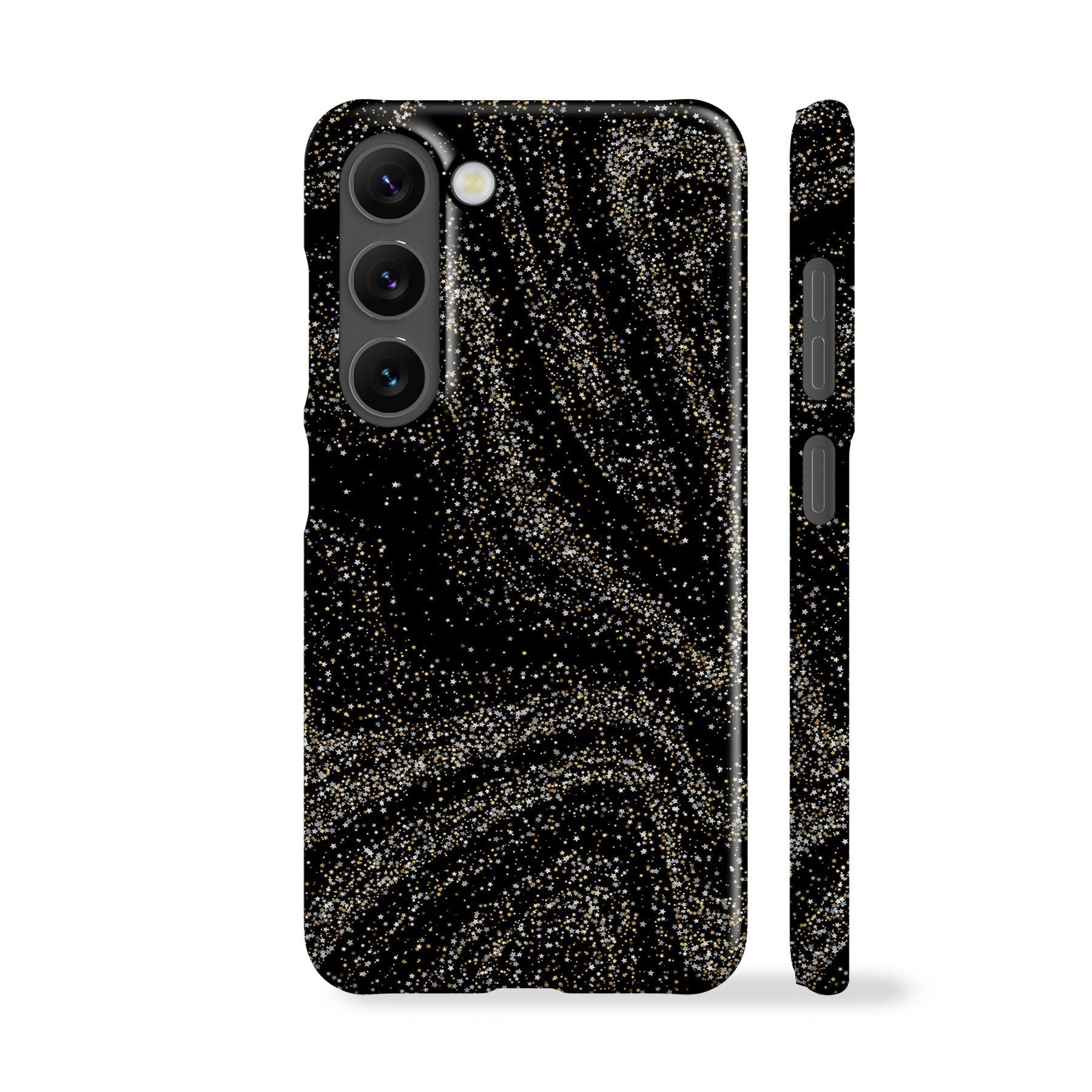 Black Glitter Stars Phone Case – Acaso London - Main Image