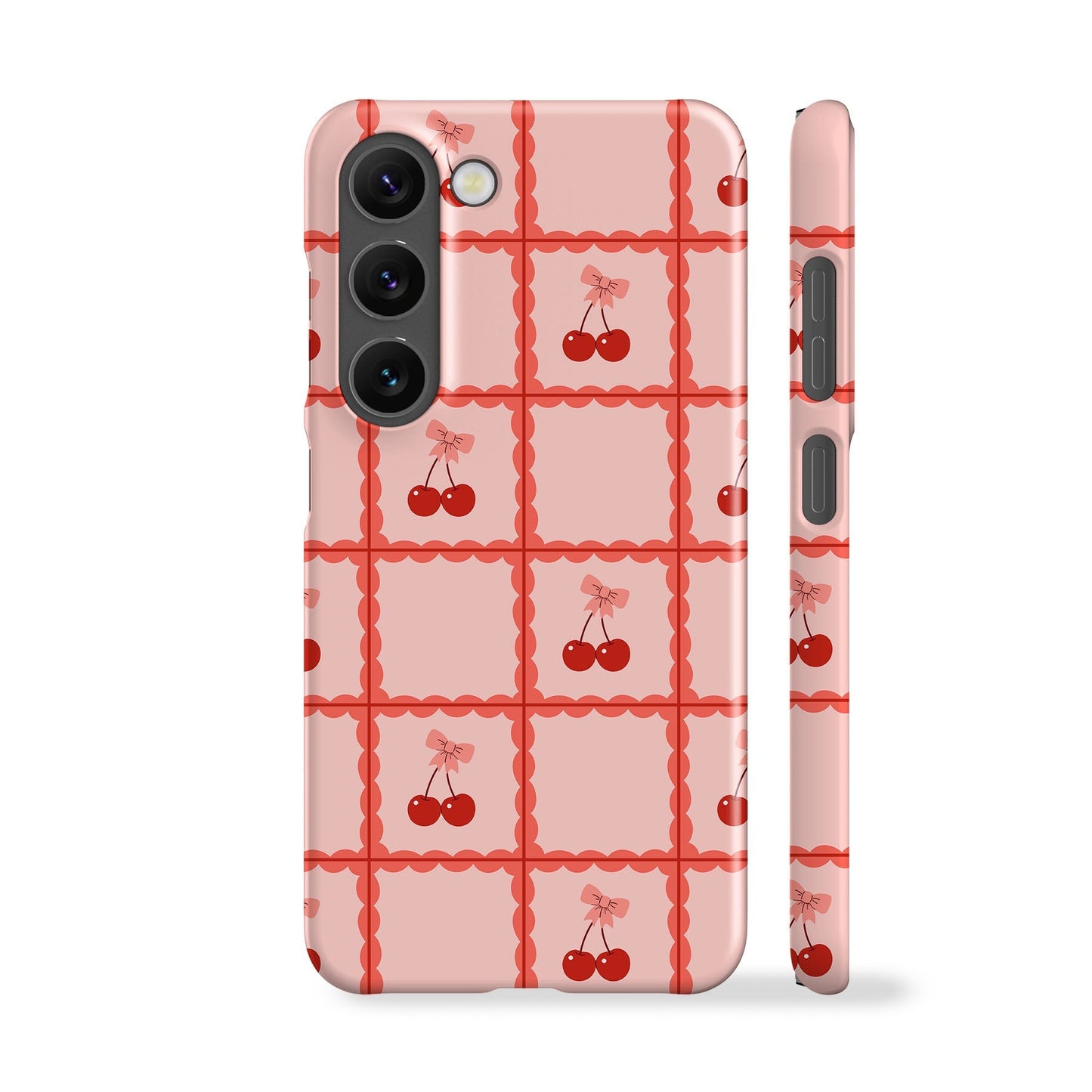 Pink Cherry Checkers Phone Case