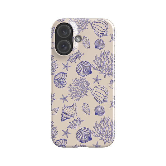 Vintage Shells Blue Phone Case