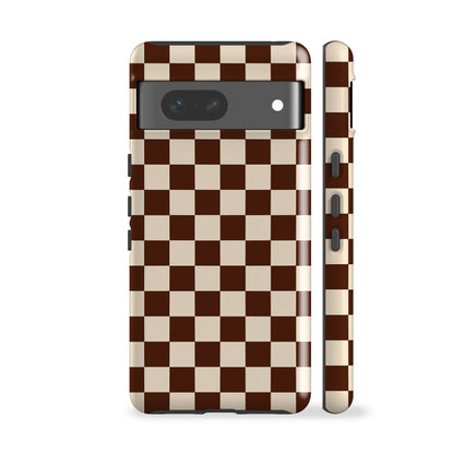 Cocoa Brown Checkered Phone Case