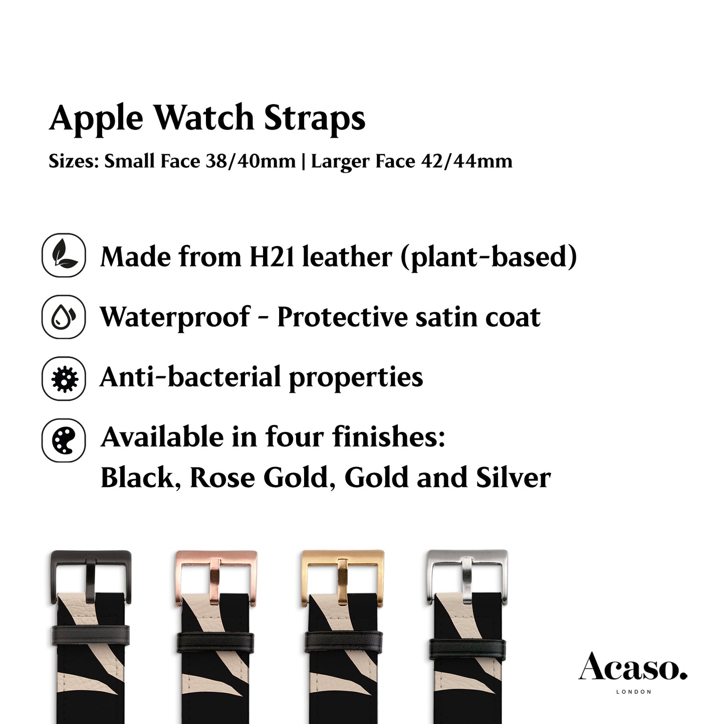 a black and white watch strap with instructions