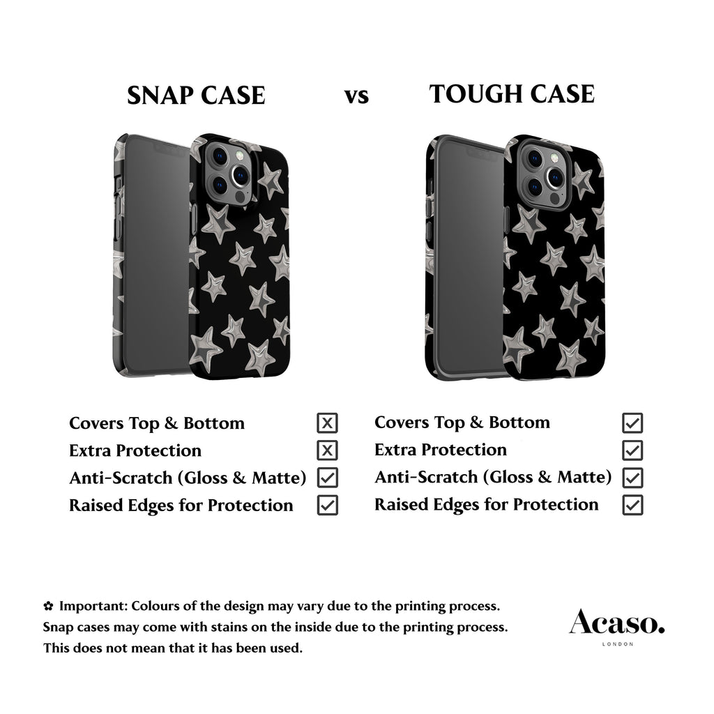 3D Stars Black Phone Case
