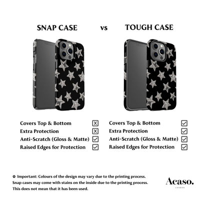 3D Stars Black Phone Case