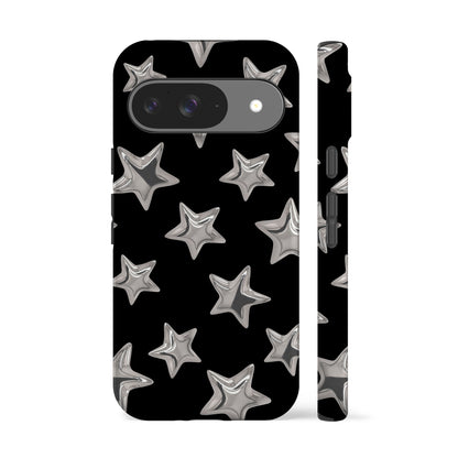 3D Stars Black Phone Case