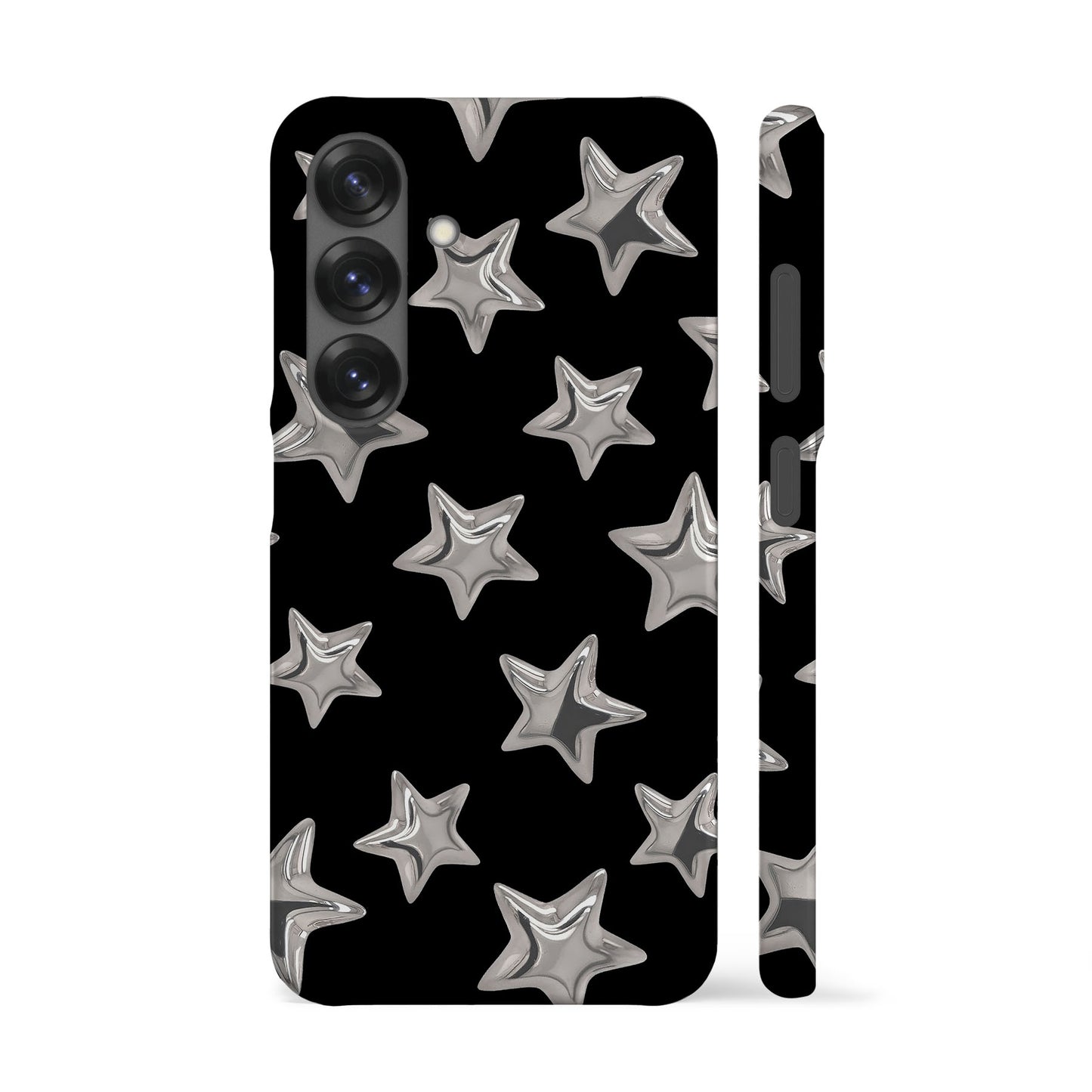 3D Stars Black Phone Case