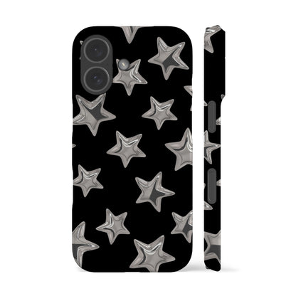 3D Stars Black Phone Case
