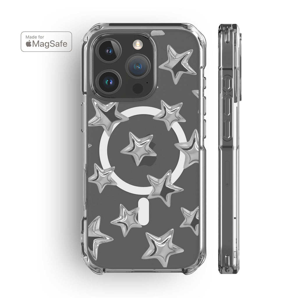 3D Stars Clear MagSafe iPhone Case