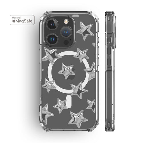 3D Stars Clear MagSafe iPhone Case