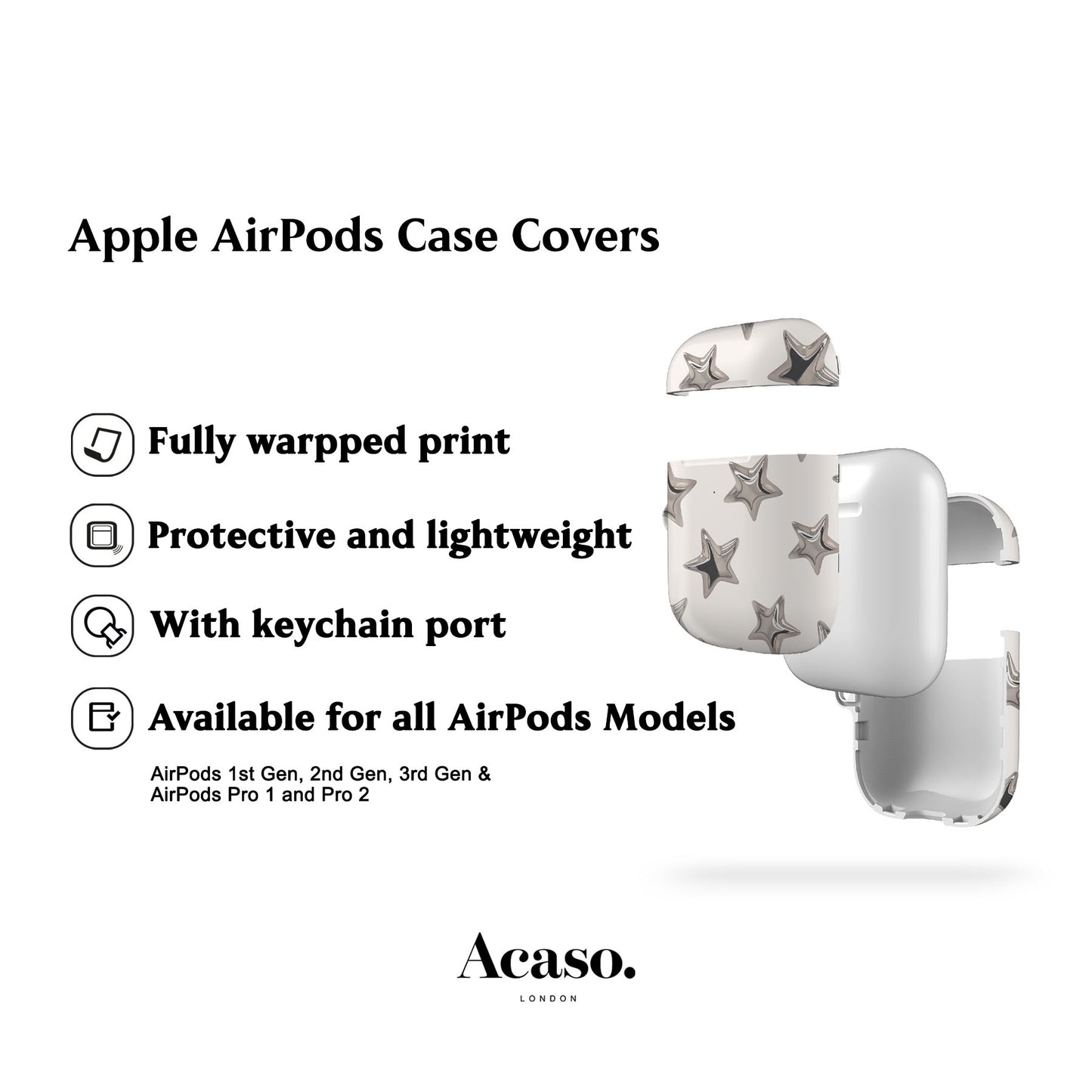 3D Stars AirPods Case Cover