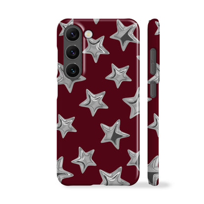 Burgundy 3D Stars Phone Case