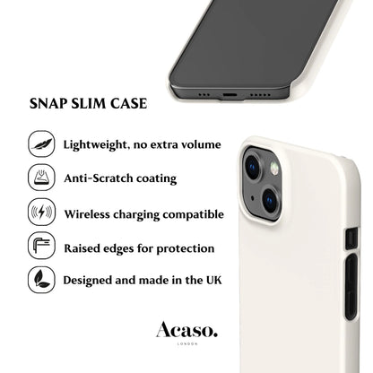 the back of a white iphone case with instructions