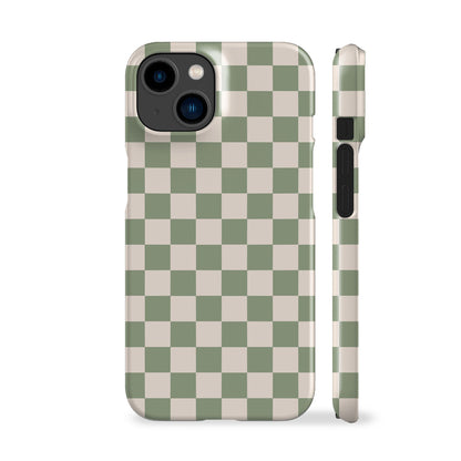 Pale Green Checkered Phone Case