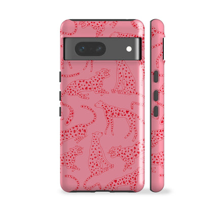 Leopard Hearts Red Phone Case