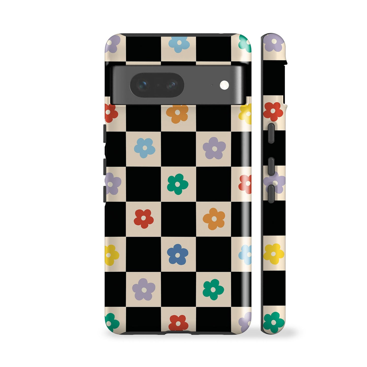 Floral Checkered Phone Case