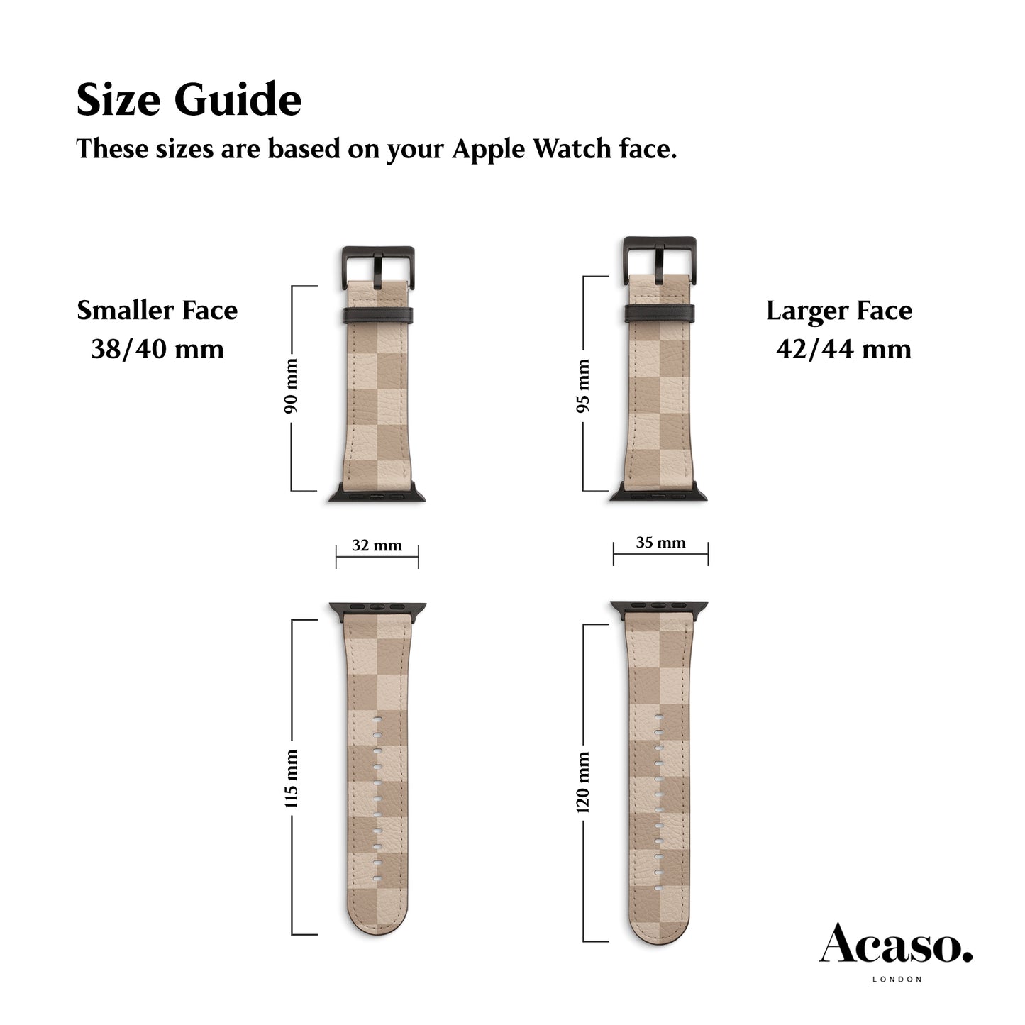 a diagram of a watch strap with measurements