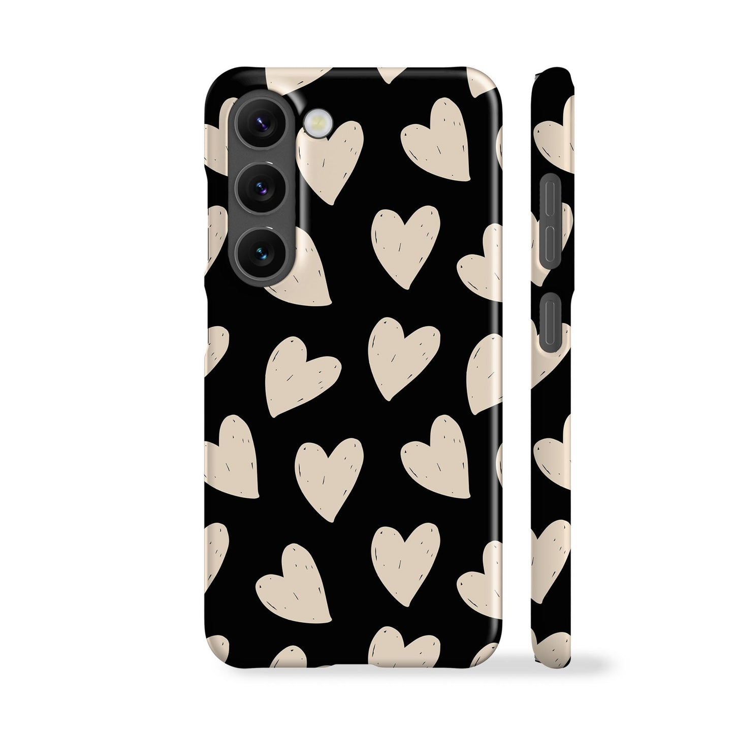 Painted Hearts Black Phone Case