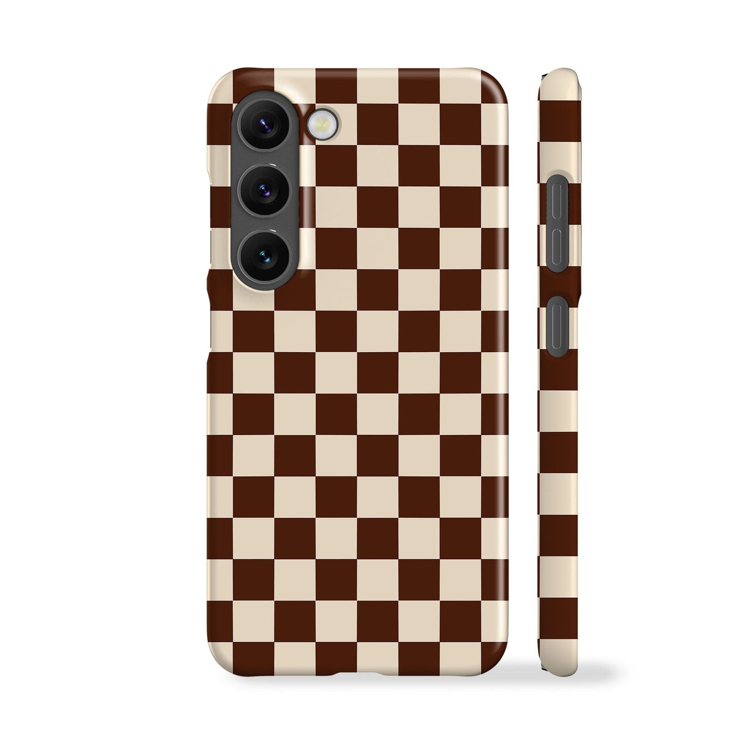 Cocoa Brown Checkered Phone Case