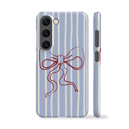 Striped Bow Blue Phone Case