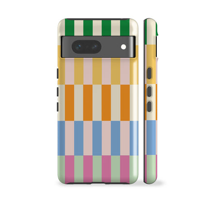 a phone case with a colorful pattern on it