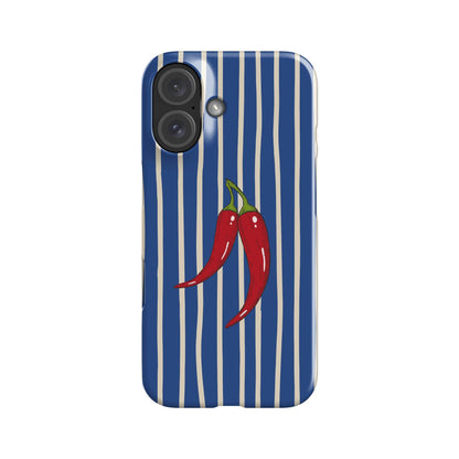 Striped Chilies Blue Phone Case