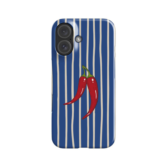 Striped Chilies Blue Phone Case