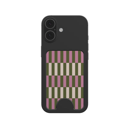 Moss Pink Spring Checkers Magnetic Phone Wallet