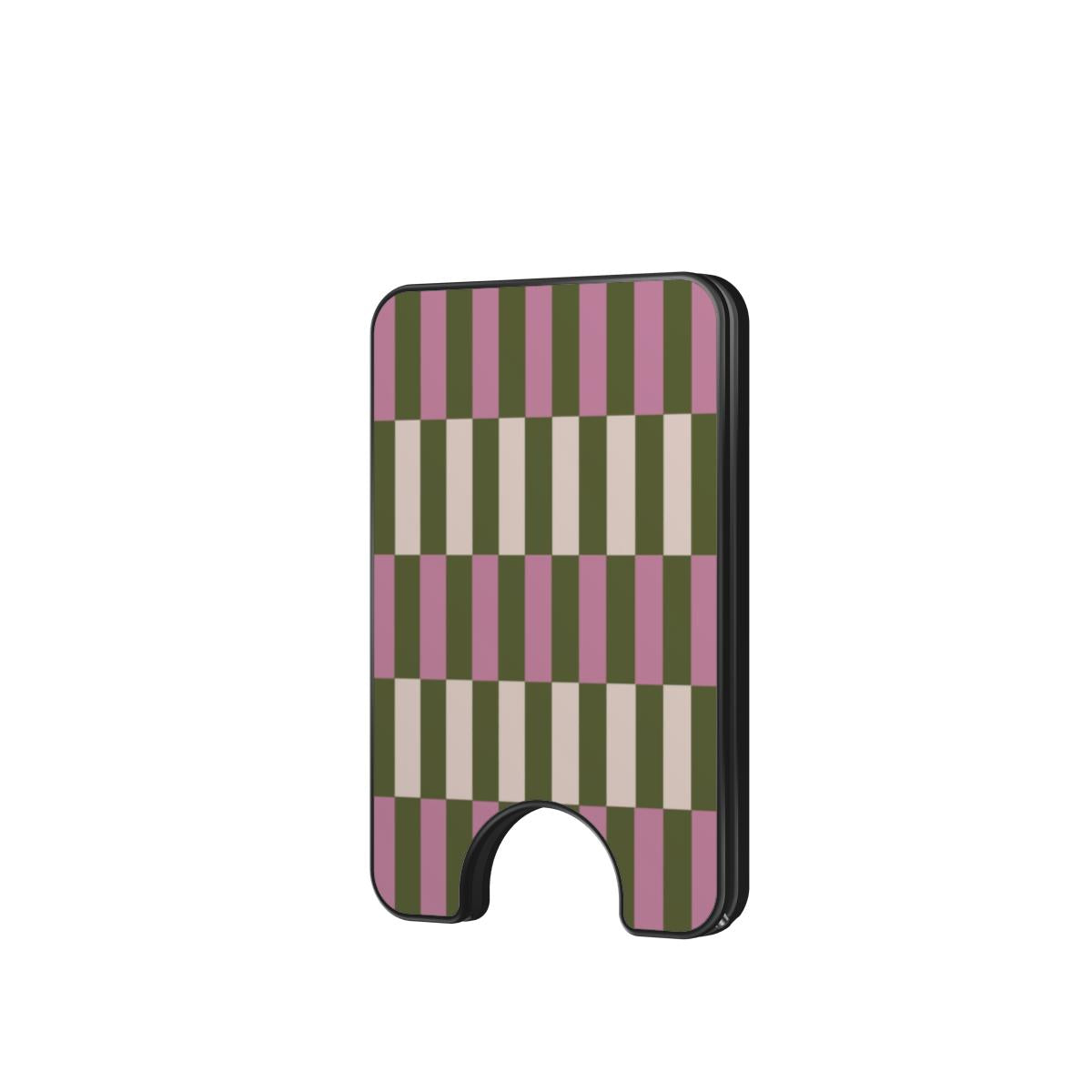 Moss Pink Spring Checkers Magnetic Phone Wallet