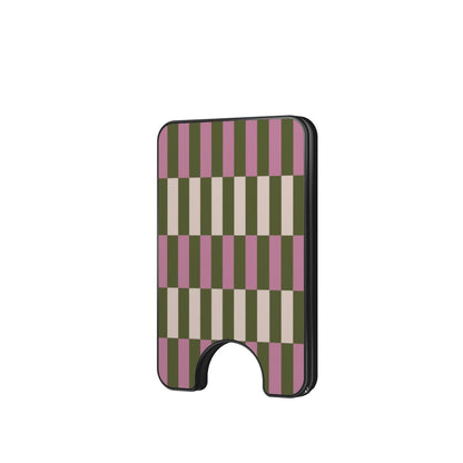 Moss Pink Spring Checkers Magnetic Phone Wallet