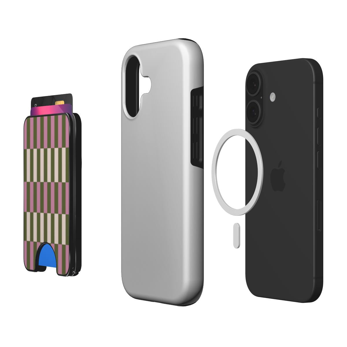Moss Pink Spring Checkers Magnetic Phone Wallet