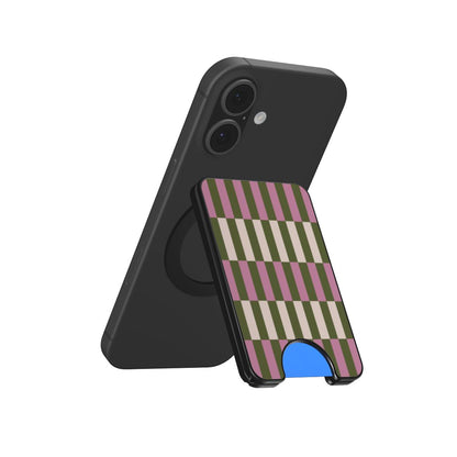 Moss Pink Spring Checkers Magnetic Phone Wallet