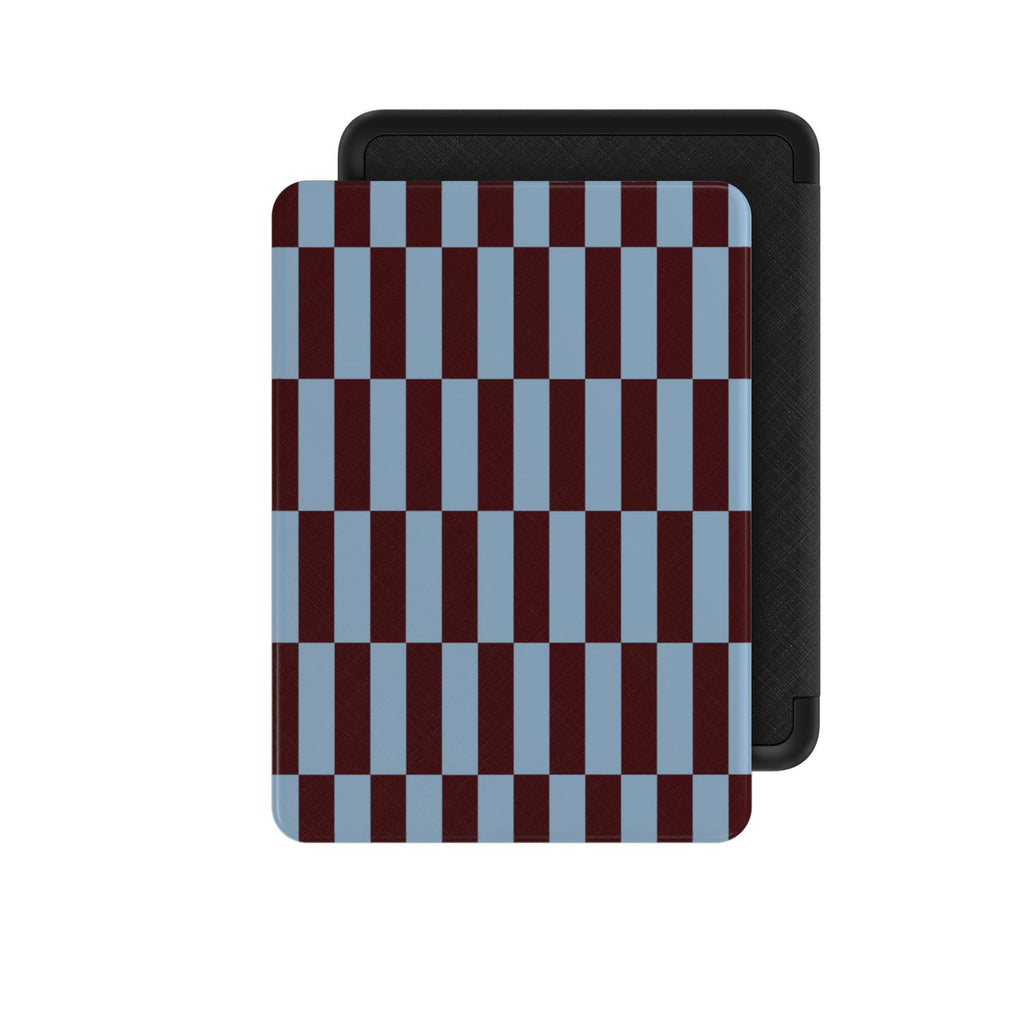 Tile Checkers Blue Maroon Kindle Case