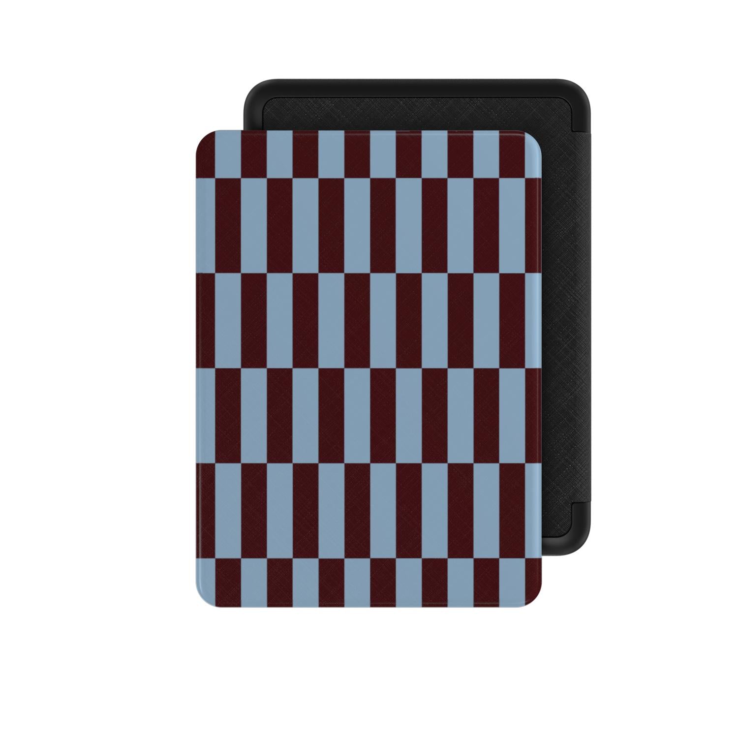 Tile Checkers Blue Maroon Kindle Case