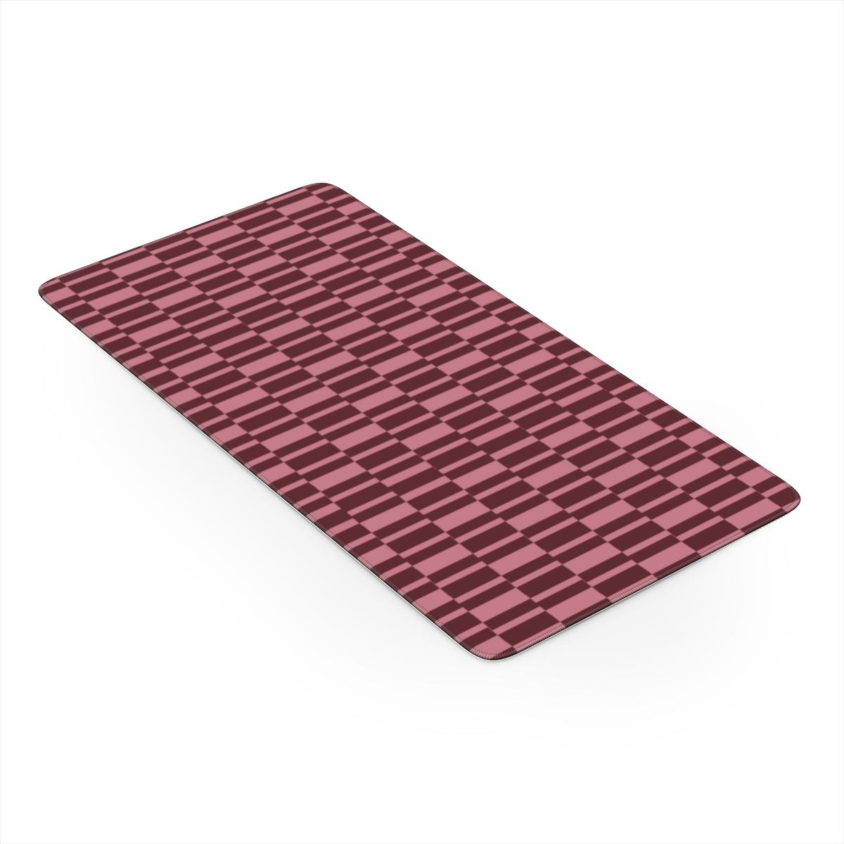 Abstract Check Rose Maroon Desk Mat