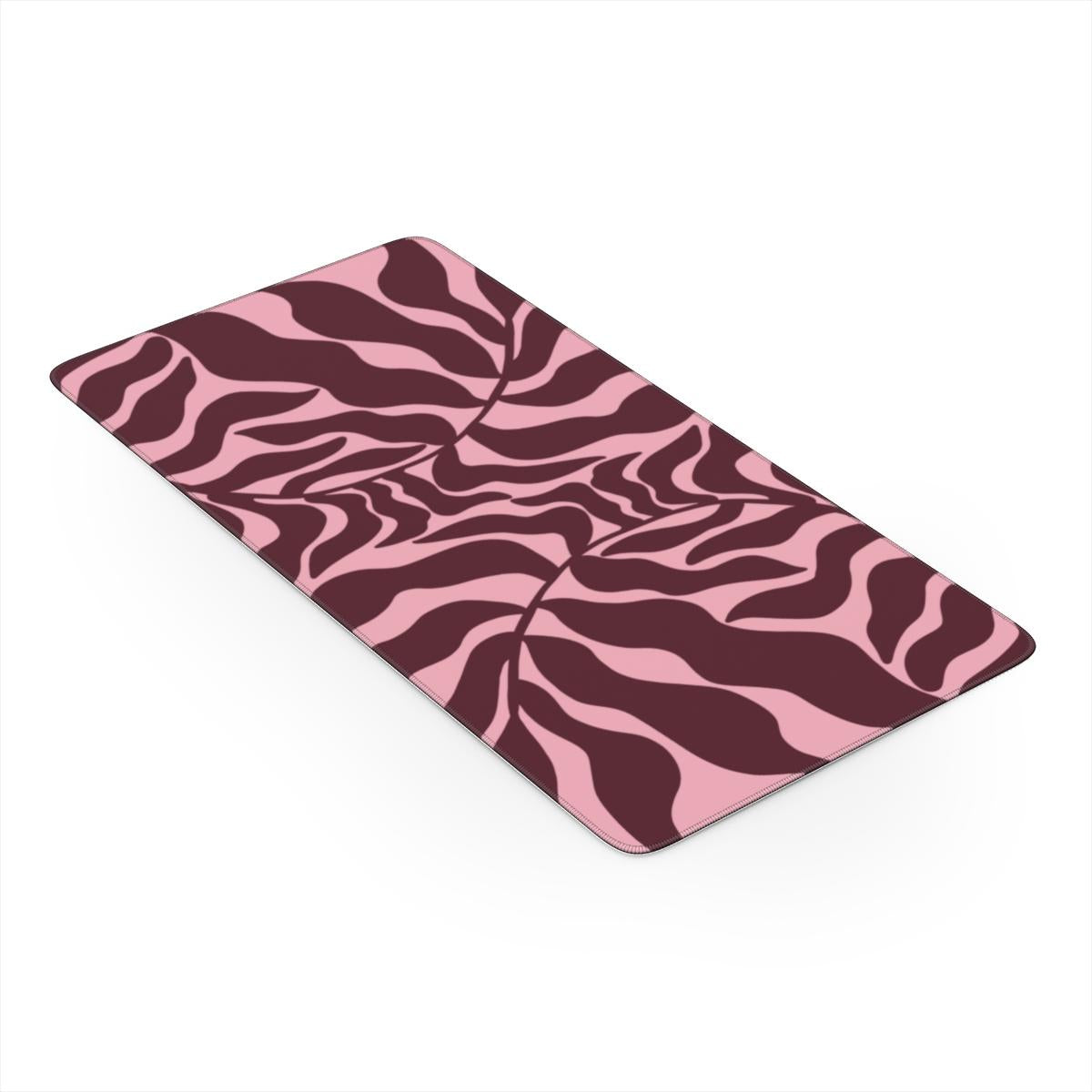 Abstract Maroon Leaf Desk Mat