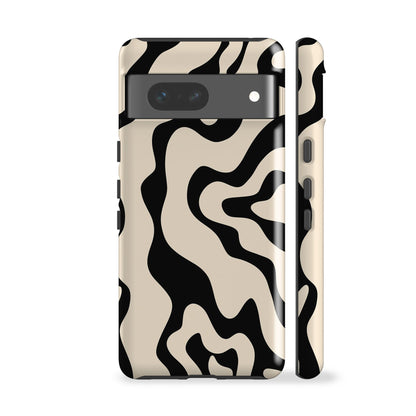 Abstract Wavy Black Phone Case