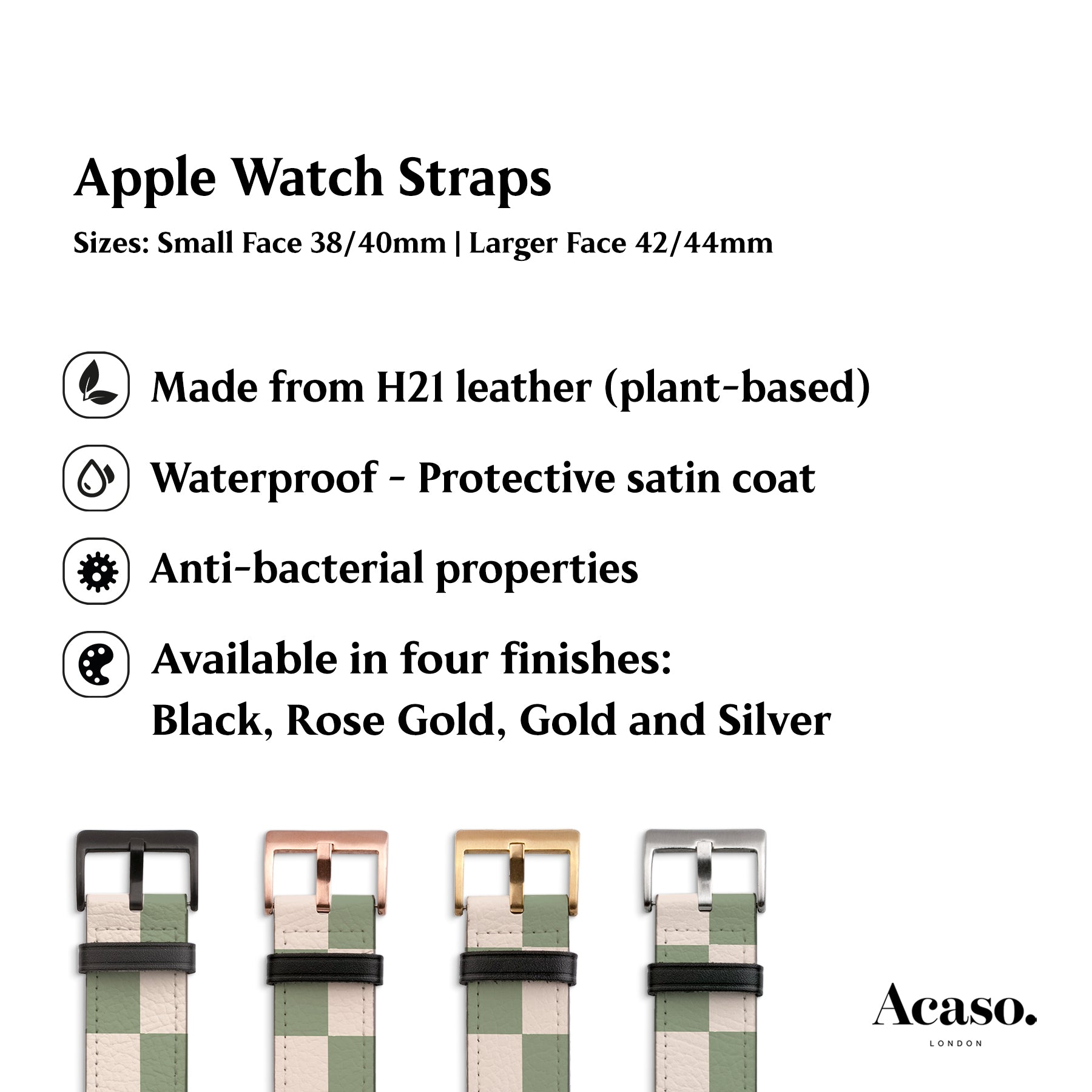 the apple watch straps are different colors and sizes