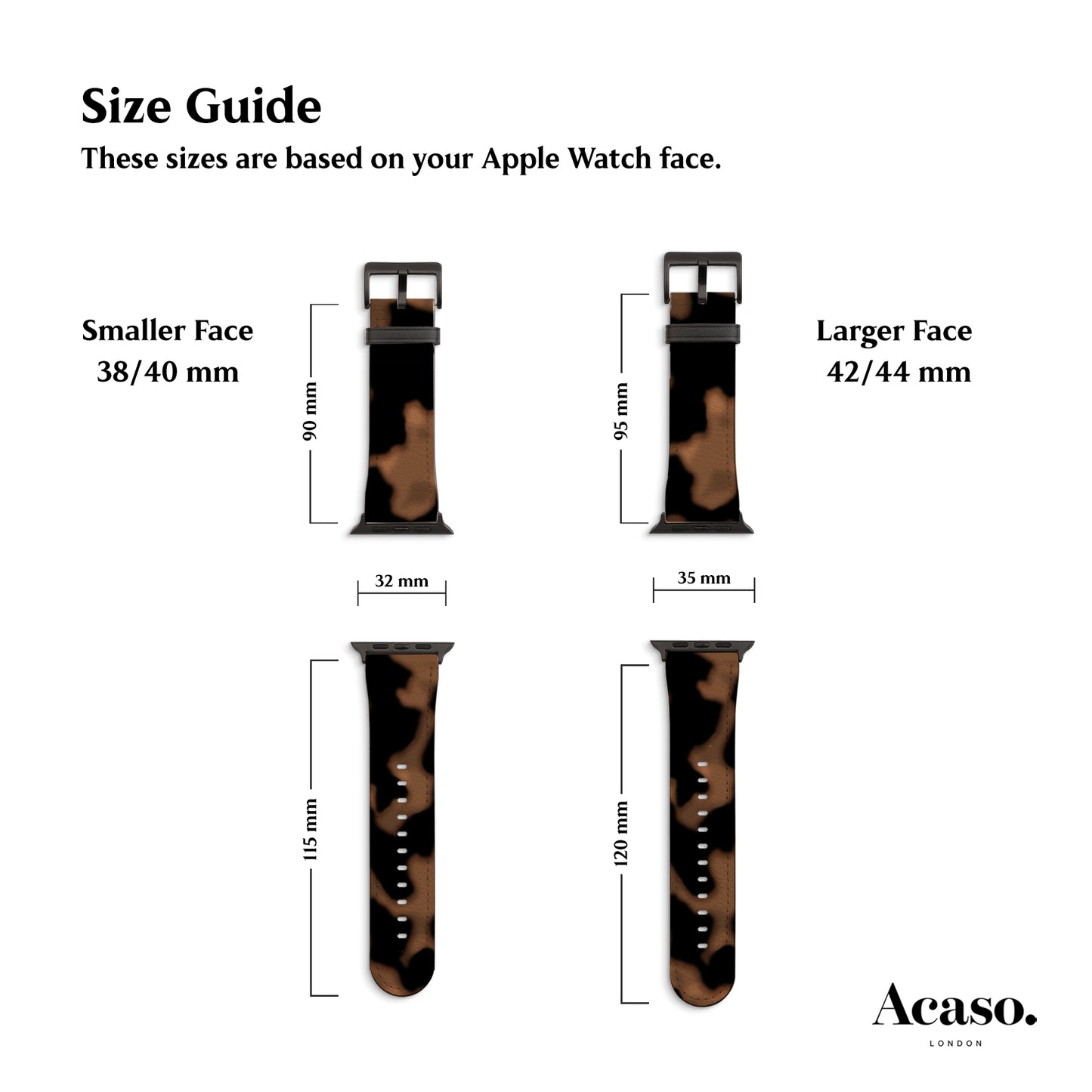 a picture of a watch face size guide