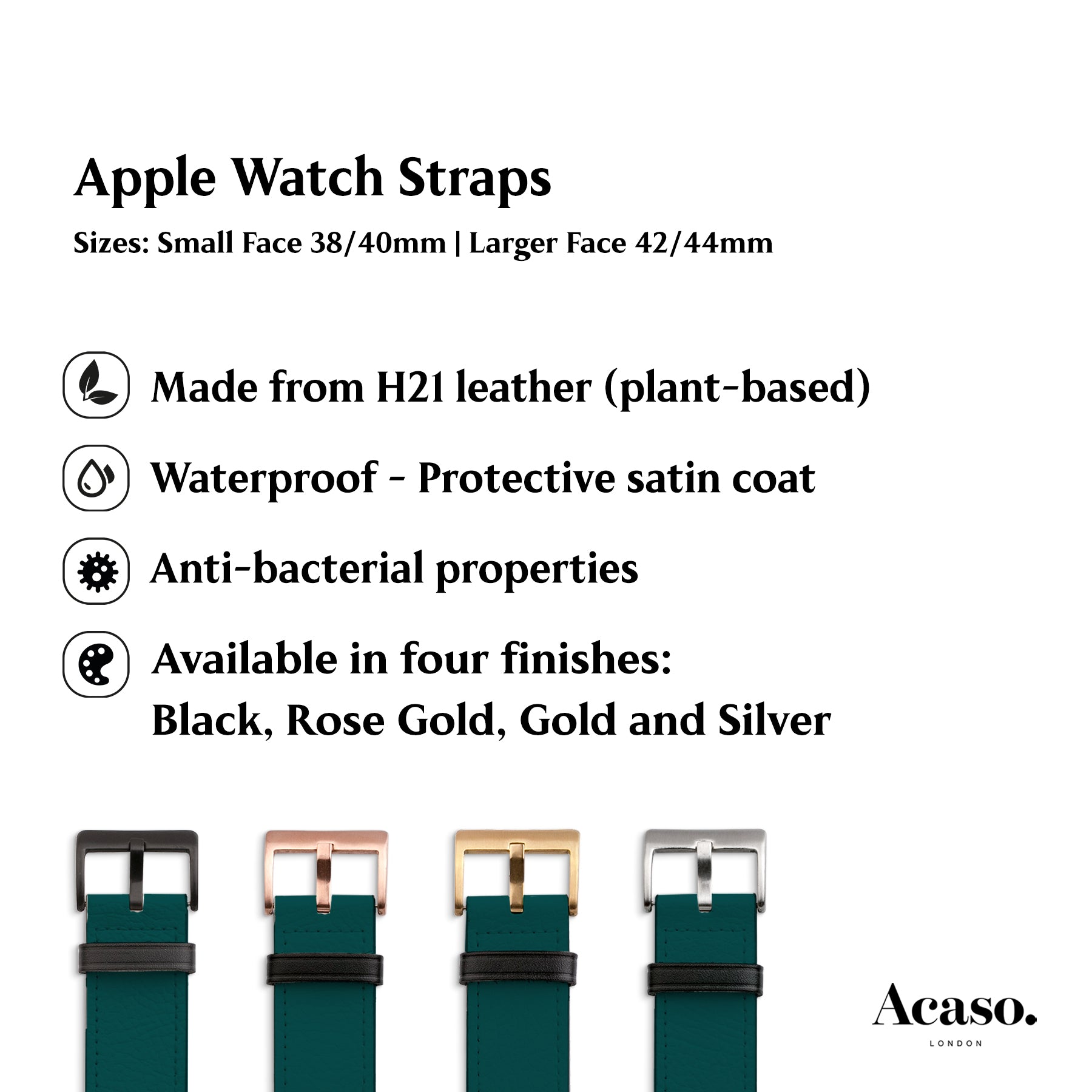 the apple watch straps are different colors and sizes